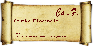 Csurka Florencia névjegykártya